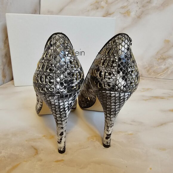 Calvin Klein Karinah Snake Print Heels with Cutouts, Size 7 - Picture 3 of 7